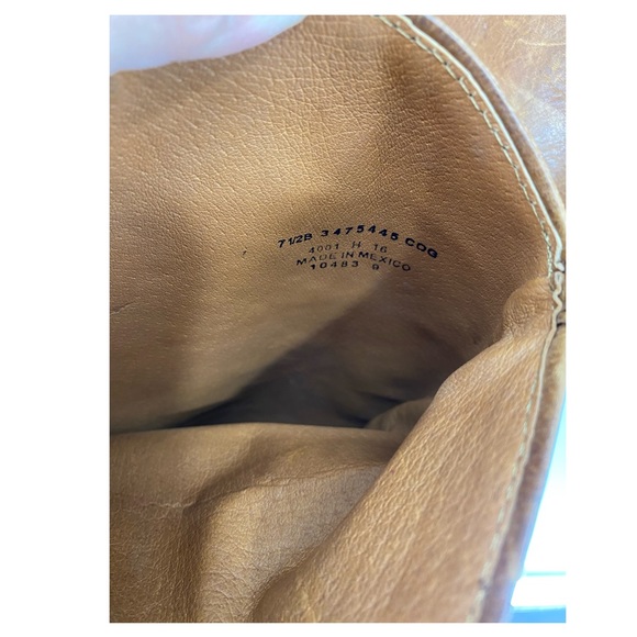 Melissa FRYE Tall Seam Pull On Riding Boots Full Grain Leather Boot Curved Top - Picture 9 of 14